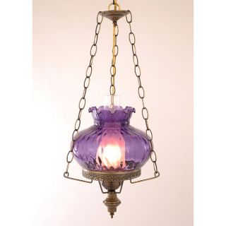 Hurricane Swag Rhombus Purple Glass Ceiling Lamp