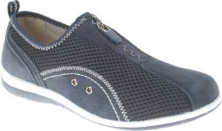 Womens Spring Step Racer   Navy Suede/Mesh Casual Shoes