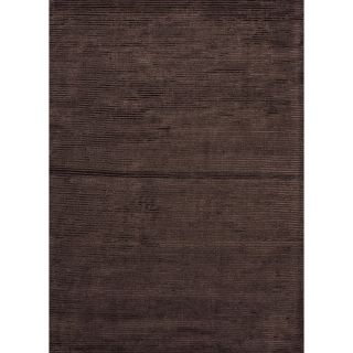 Hand loomed Brown Wool/ Silk Rug (36 X 56)