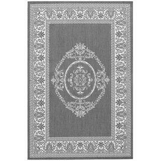 Grey/ White Recife Rug (39 X 55) (GreySecondary colors WhitePattern BorderTip We recommend the use of a non skid pad to keep the rug in place on smooth surfaces.All rug sizes are approximate. Due to the difference of monitor colors, some rug colors may