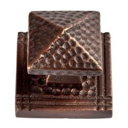 Small Pyramid Copper Cabinet Knob With Square Backplate (pack Of 3)