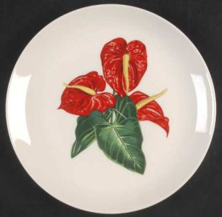 Santa Anita Red Anthurium Salad Plate, Fine China Dinnerware   Flowers Of Hawaii