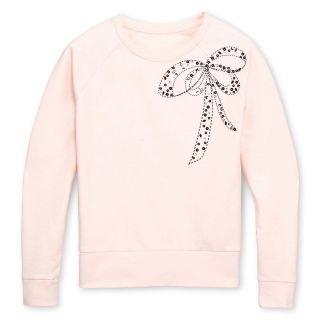 Total Girl Bow Sweatshirt   Girls 6 16 and Plus, Sparkling Champagn, Girls