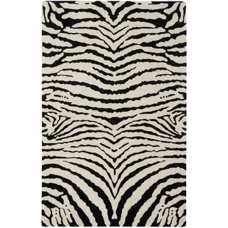 Safavieh Handmade Zebra Ivory/ Black New Zealand Wool Rug (5x 8)