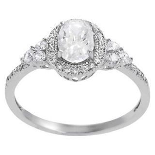 Tressa Collection Sterling Silver Cubic Zirconia Oval Bridal Ring   Silver 9