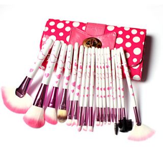 18 pcs Professional Makeup Brush Set with gorgeous bow Knot Polka Dot Pwithk Bag