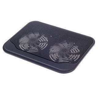 SHUNZHAN USB 2.0 Cooling Pad 2 Fan Cooler for 14 Notebook / Laptop   Silver