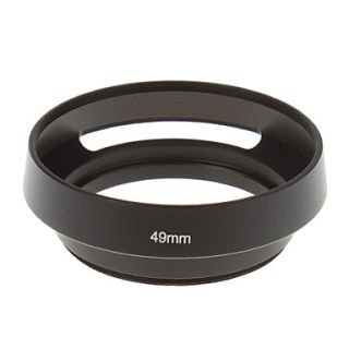 49mm Hollow out Lens Hood for Camera (Black)