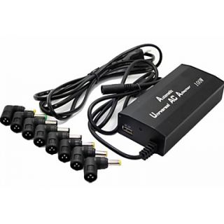 8 In One Automatic Multi 100W Notebook Power Adapter With USB DC AC Aual Input