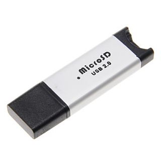 Mini USB 2.0 Memory Card Reader (Silver)