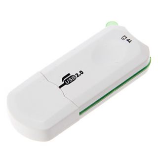 Mini USB 2.0 Memory Card Reader (WhiteGreen)