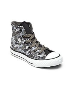 Converse Kids Camo High Top Sneakers   Charcoal