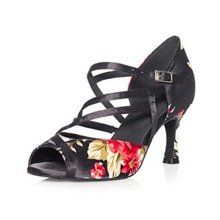 Customized Fabulous Womens Saton Upper Ankle Strap Latin / Ballroom Dance Shoes More Colors