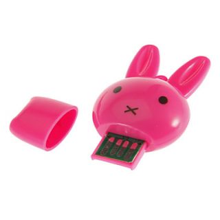 Mini USB Memory Card Reader with Rabit Head Shaped (Pink/Rose/Green)