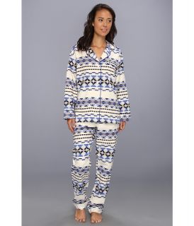 BedHead Classic Flannel PJ Set Womens Pajama Sets (White)