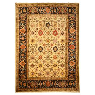 Hand knotted Eorc Super Mahal Ivory Wool Rug (8 X 10)