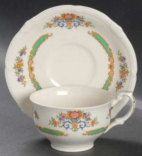 Grindley Banbury, The Flat Cup & Saucer Set, Fine China Dinnerware   Florals, Gr