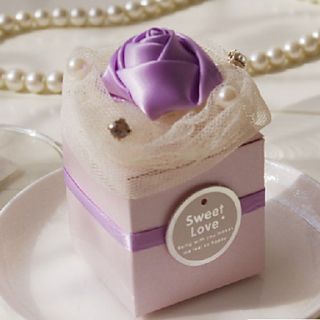 Pearl Paper Favor Box with Stain Rose   Set of 12 (More Colors)