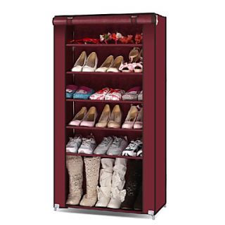 Fashion 6 Layers Wooden Shoes Shelf   4 Colors Avaliable