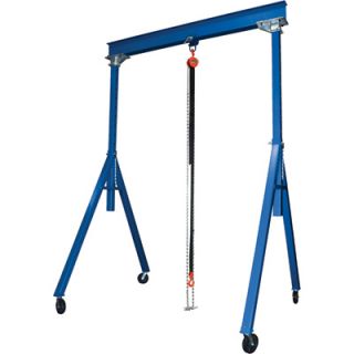 Vestil Steel Gantry Crane   Adjustable Height, 8000 Lb. Capacity, 15ft.L x 10in.
