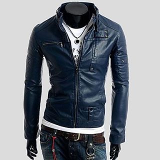 MenS Stand Collar Multiple Zipper Bike Jacket