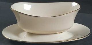 Lenox China Hayworth Gravy Boat with Attached Underplate, Fine China Dinnerware