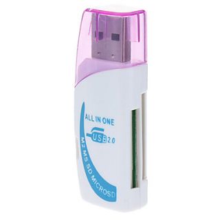 All in one USB 2.0 Micro SD Memory Card Reader (Purple/Green)