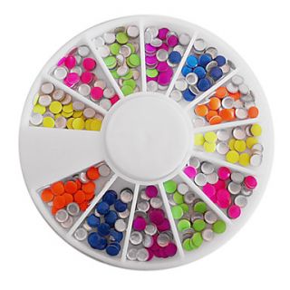 Mixed Candy Color Fluorescent Round Nail Art Decorations