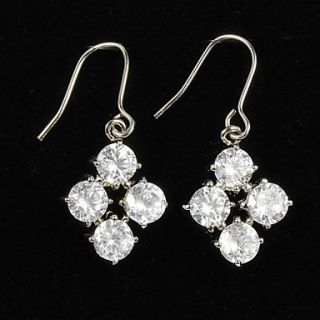 Glamorous Platinum Plated With Zircon Geometric Shaped Womens Drop Earrings