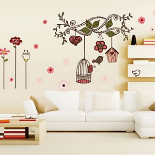 Removable Branch Bird Cage Home Art Decor Wall Stickers