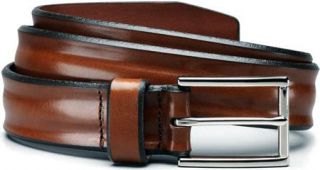 Mens Allen Edmonds Bombay   Brown Leather Belts