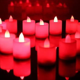 Red LED Candles   Set of 6