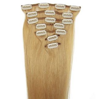 20inch 8pcs/set Indian Remy Clip in Hair 105g For Full Head(More Colors Available)