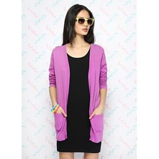Womens Fashion Candy Color Long Cardigan