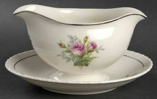 Hanover Anniversary Gravy Boat with Attached Underplate, Fine China Dinnerware  
