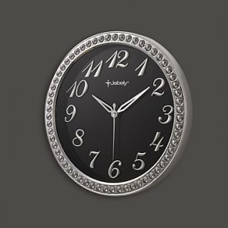 15H Stereo Number Mute Aluminum Wall Clock With Jewelry Decoration