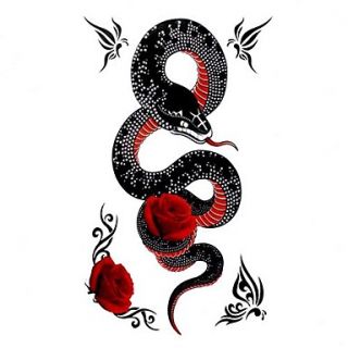 5 Pcs Snake Waterproof Temporary Tattoo(10.5cm20.5cm)HM409