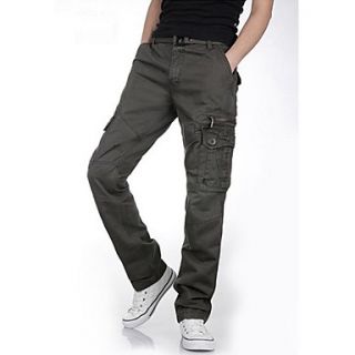 Mens Solid Color Pants With Belt