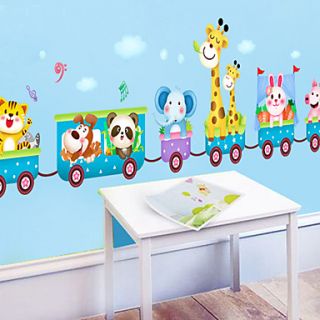 Cartoon Animals Train Children Room Decorative Wall Stickers