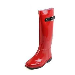 Rubber Womens Flat Heel Rain Knee High Boots (More Colors)