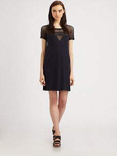 Marc by Marc Jacobs Mesh Panel T Shirt Dress   General Navy