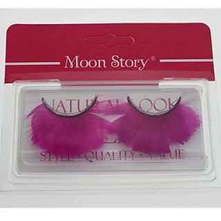 1 Pair Pro High Quality Hand Made Pink Color Feather False Eyelashes