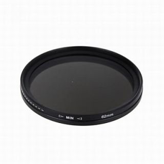 Commlite 62mm ND Fader Neutral Density Adjustable Variable Filter (ND2 to ND400)