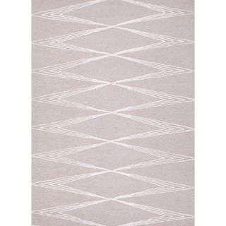 Modern Gray/silver Geometric Wool/silk Tufted Rug (8 X 11)