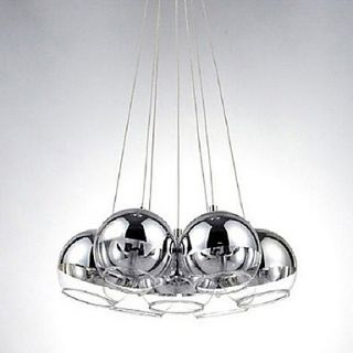 Pendant, 7 Light, Stylish Metal Glass Electroplating