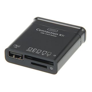 All in 1 Memory Card Reader USB HUB Connection Kit (Black)