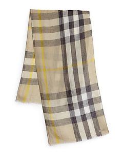 Burberry Giant Explode Check Scarf   Yellow