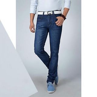 Mens Blue Causal Straight Jeans