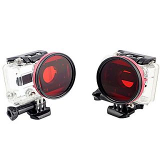 SWCY  52mm Shallow Blue Water Circular Filter Lens for Gopro Hero Hero3   Red Color