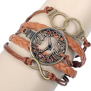 Womens Vintage Multideck Combined Symbols Cord Bracelet